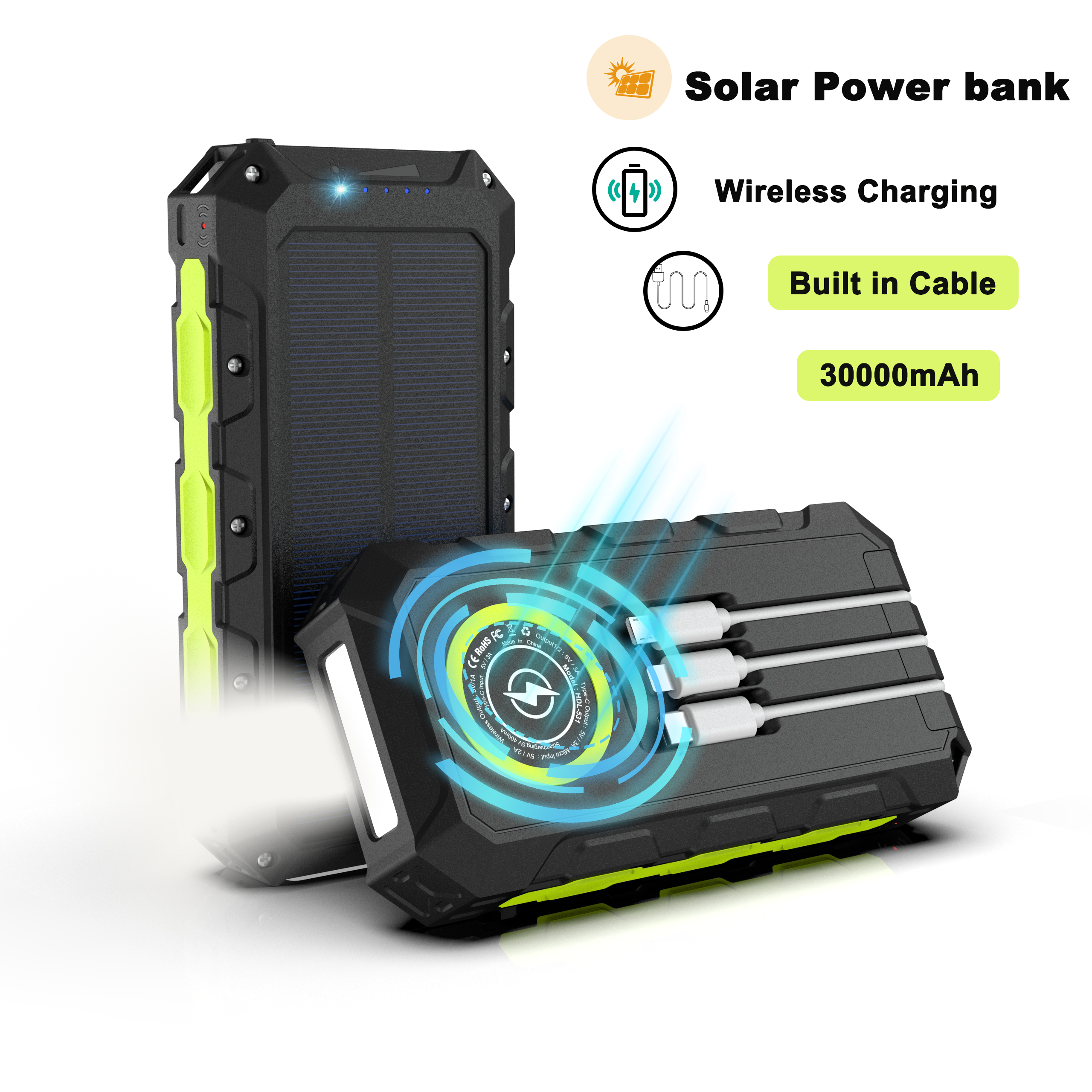 30000mAh Power Bank Waterproof - Solar Emergency Charger บทวิจารณ์และราคา