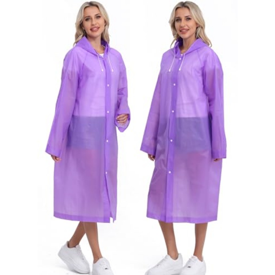 2-Pack Reusable Rain Ponchos f - Emergency Poncho Rain บทวิจารณ์และราคา