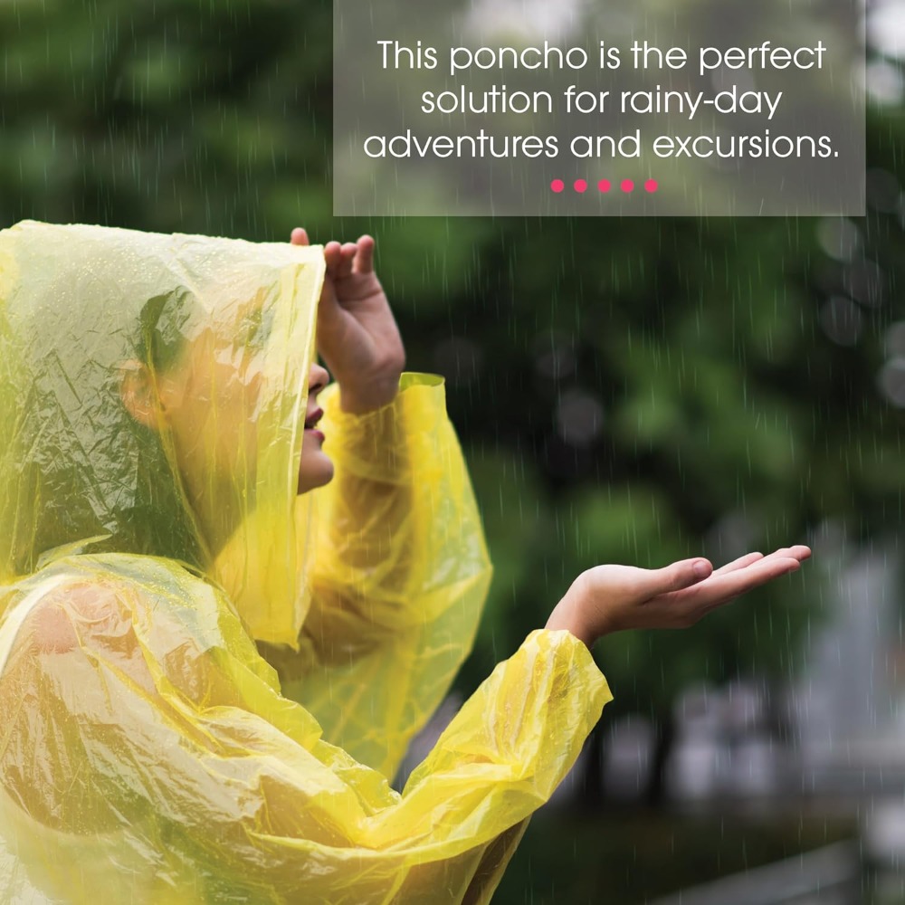 Disposable Yellow Rain Ponchos - Emergency Poncho Rain บทวิจารณ์และราคา