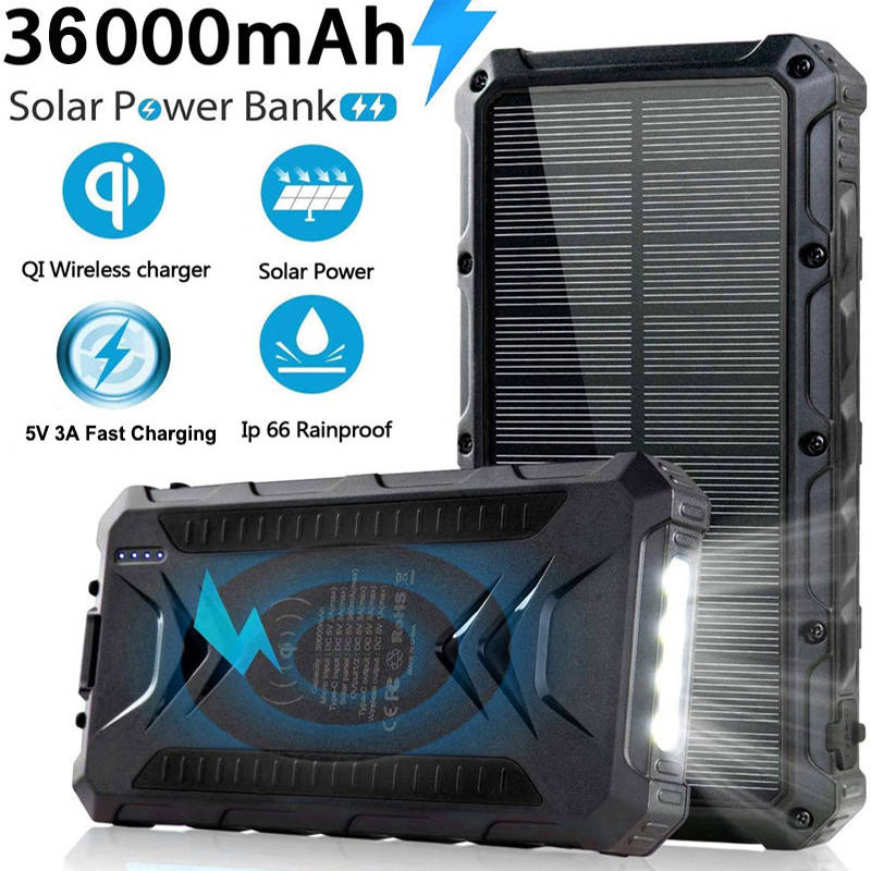 36000mAh Solar Power Bank Fast - Solar Emergency Charger บทวิจารณ์และราคา