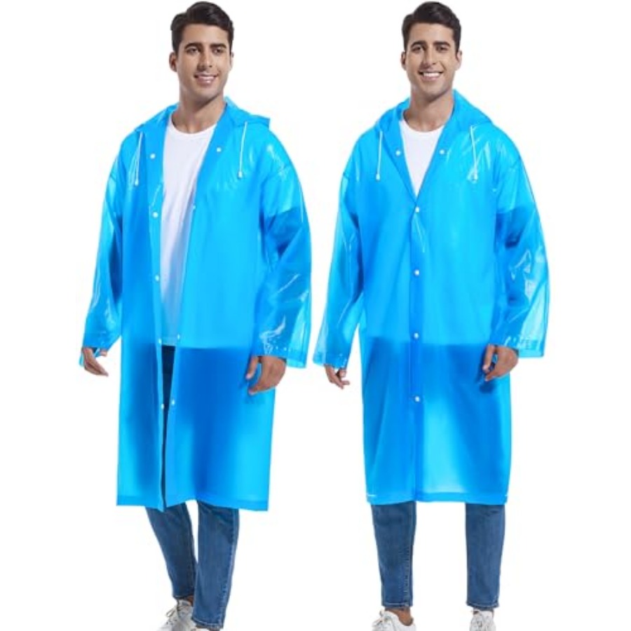2-Pack Reusable Rain Ponchos f - Emergency Poncho Rain บทวิจารณ์และราคา