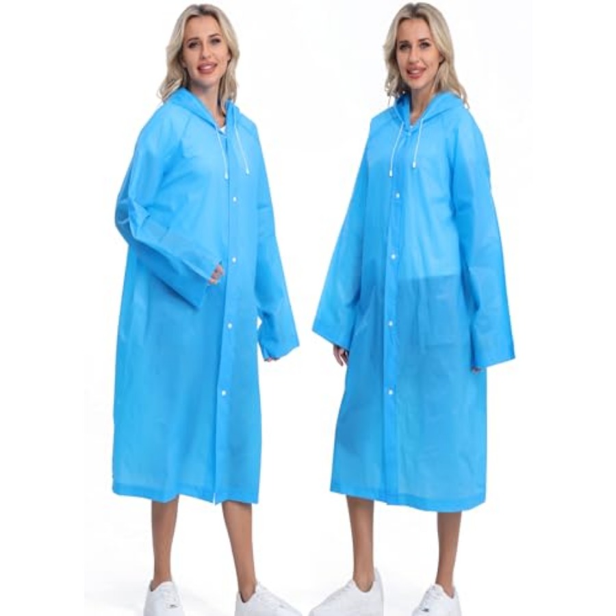 2-Pack Reusable Rain Ponchos f - Emergency Poncho Rain บทวิจารณ์และราคา