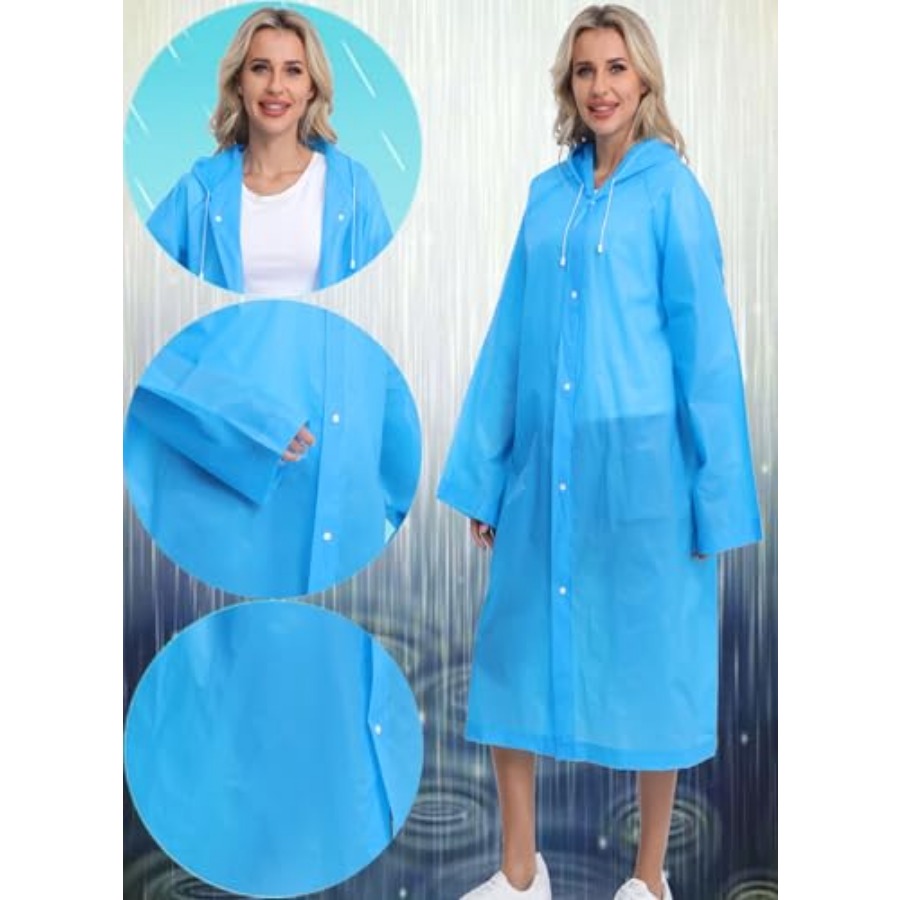 2-Pack Reusable Rain Ponchos f - Emergency Poncho Rain บทวิจารณ์และราคา