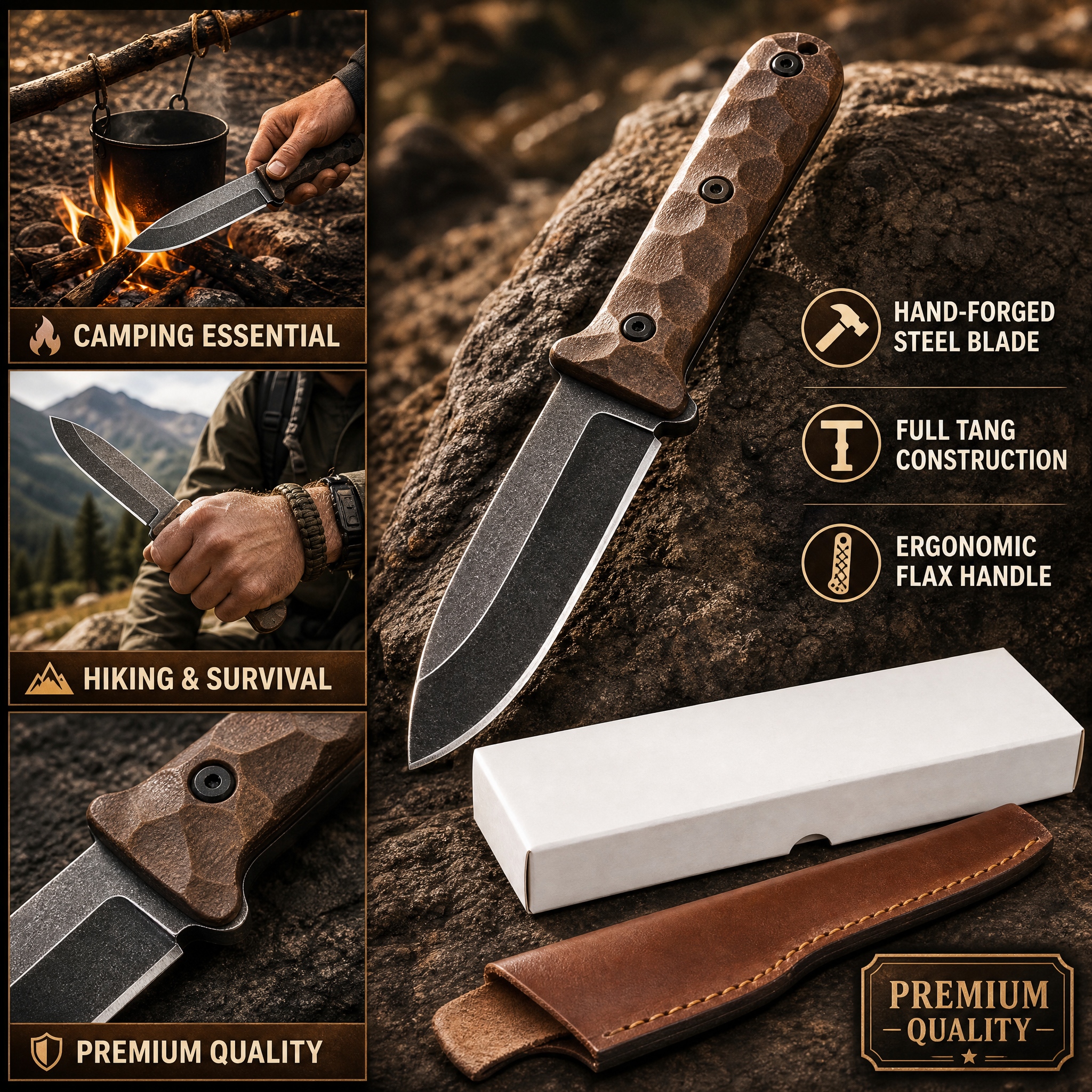 Precision-ground Outdoor Utili - Bushcraft Knife Fixed บทวิจารณ์และราคา
