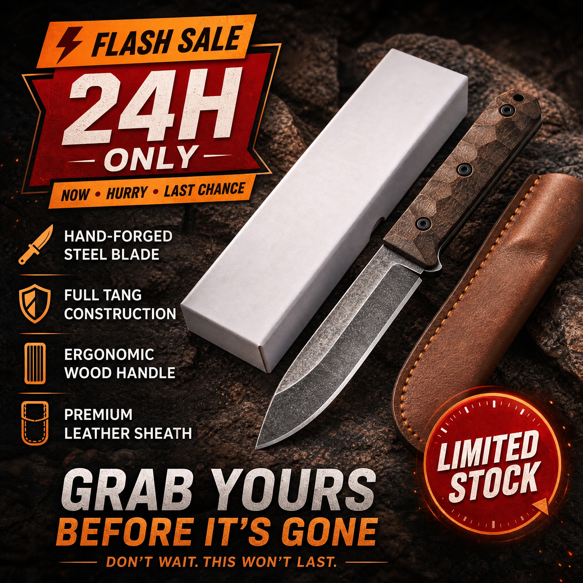 Precision-ground Outdoor Utili - Bushcraft Knife Fixed บทวิจารณ์และราคา