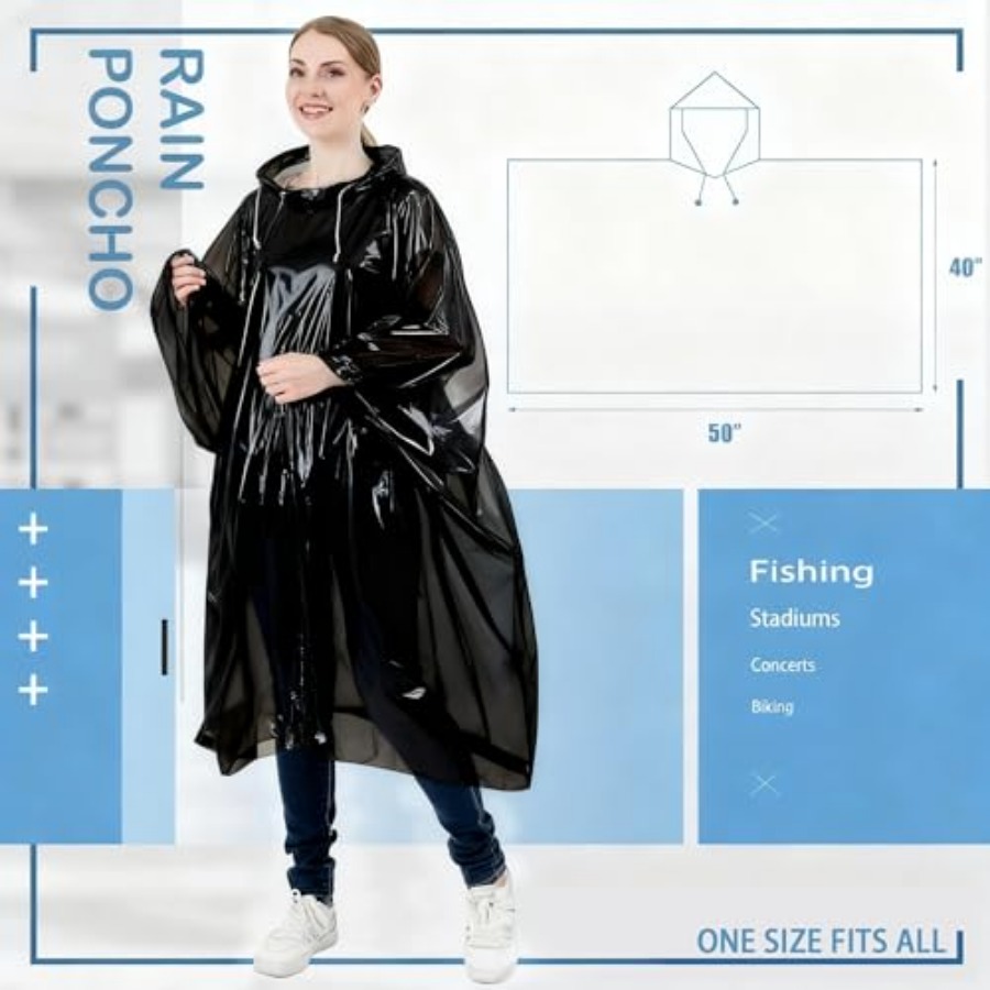 Disposable Rain Ponchos for /A - Emergency Poncho Rain บทวิจารณ์และราคา