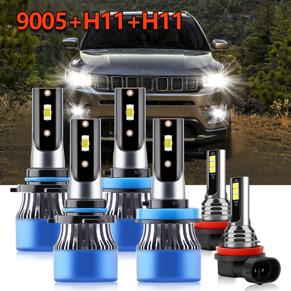 6x Combo LED Headlight 9005 H1 - Compass Lensatic บทวิจารณ์และราคา