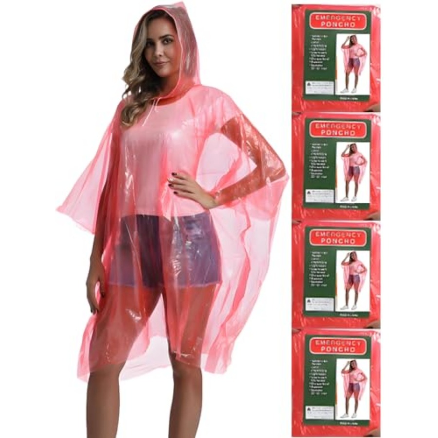 4/6/12 Pack Disposable Rain Po - Emergency Poncho Rain บทวิจารณ์และราคา