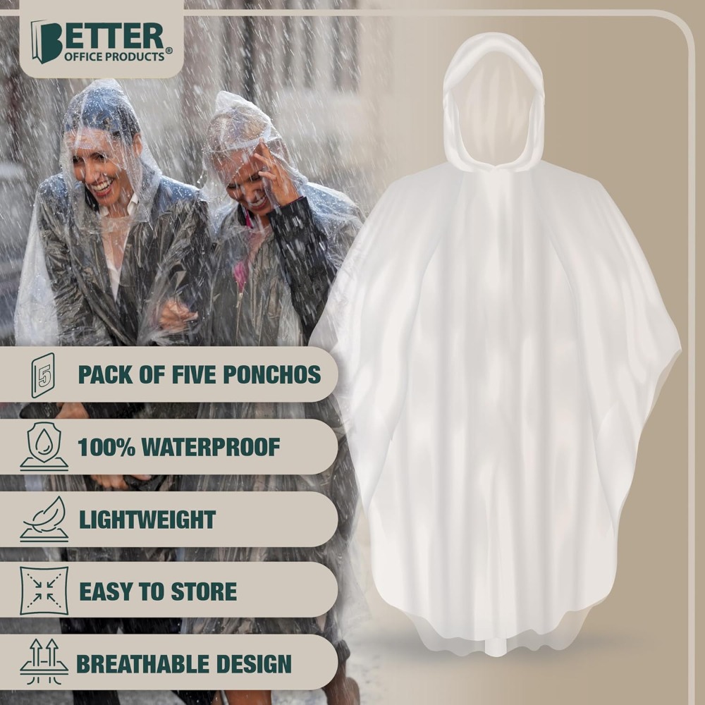 Better Office Products Disposa - Emergency Poncho Rain บทวิจารณ์และราคา