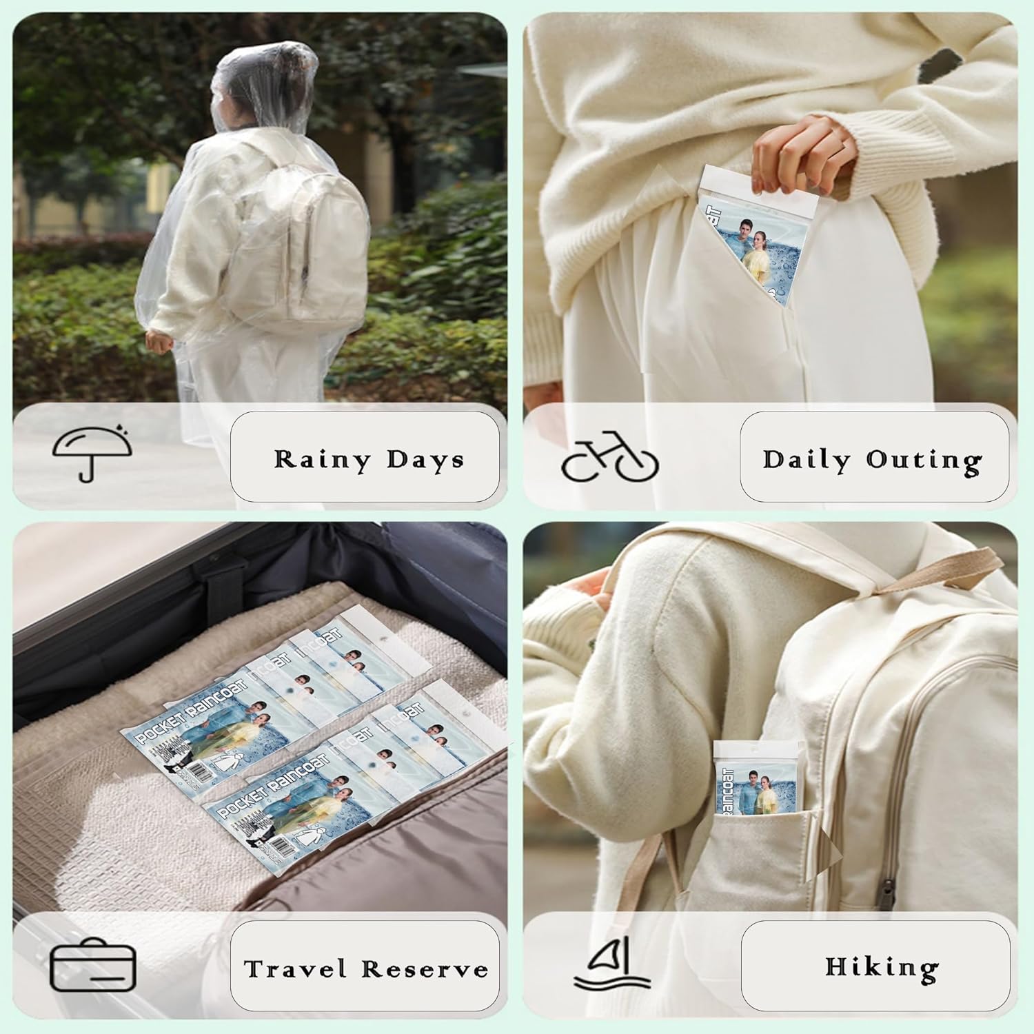 10 Pack Disposable Rain Poncho - Emergency Poncho Rain บทวิจารณ์และราคา
