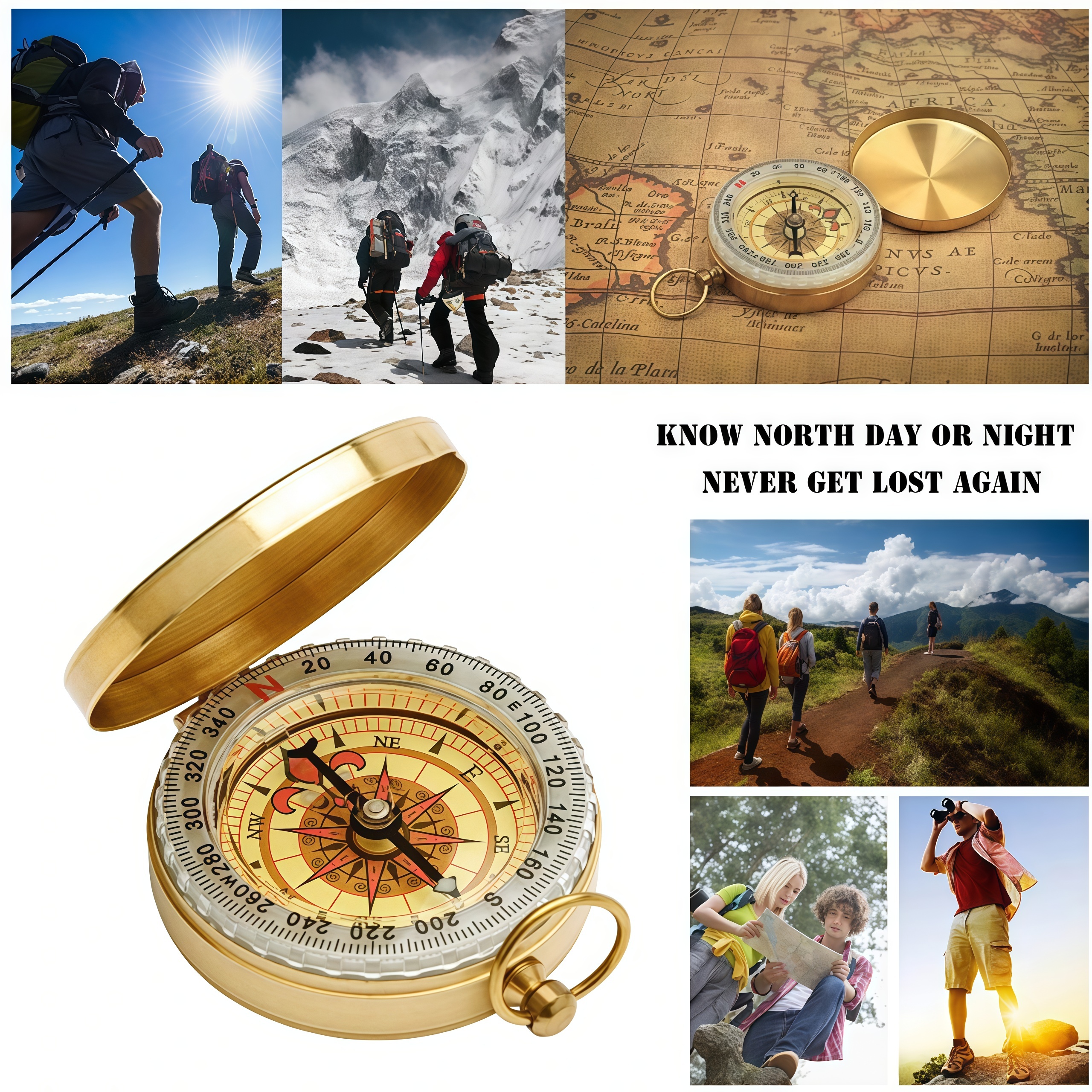 Brass Outdoor Compass - Gold C - Compass Lensatic บทวิจารณ์และราคา