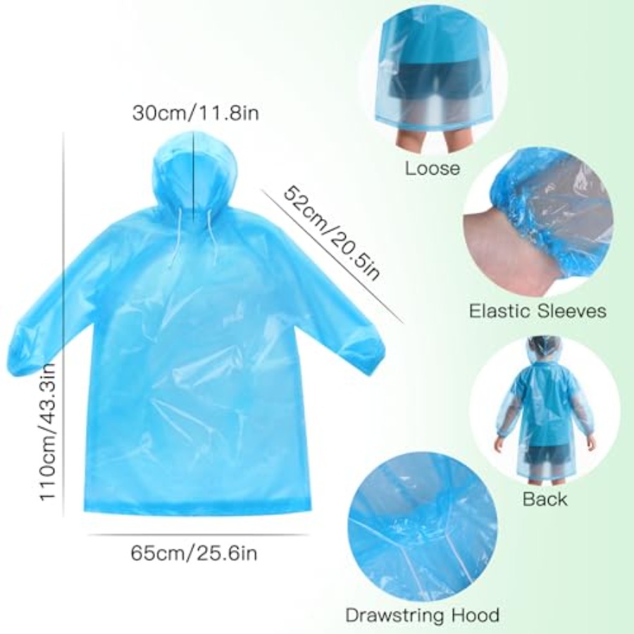GAOHUI 4/6 Pack Disposable Rai - Emergency Poncho Rain บทวิจารณ์และราคา