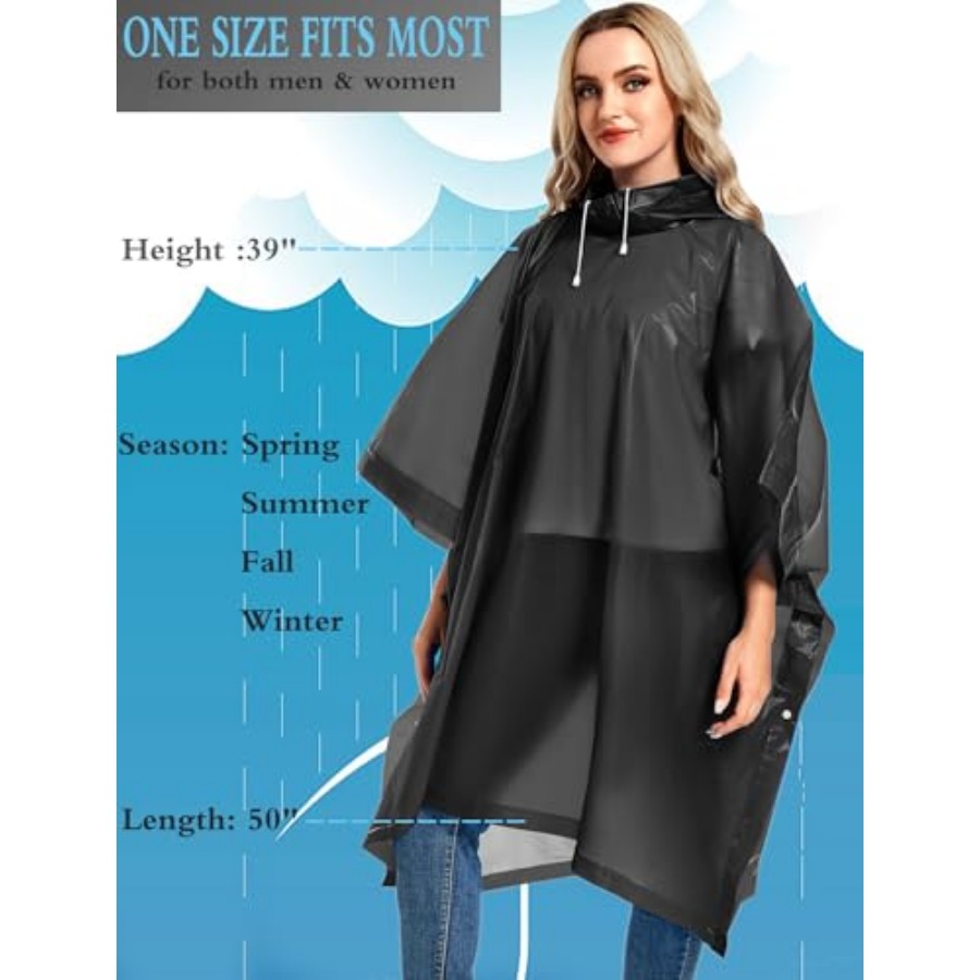 2 Pack Rain Ponchos for Adults - Emergency Poncho Rain บทวิจารณ์และราคา