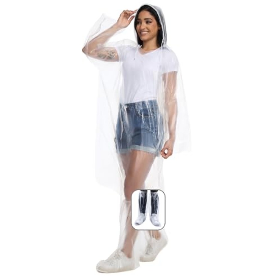 Disposable Rain Ponchos for Ad - Emergency Poncho Rain บทวิจารณ์และราคา