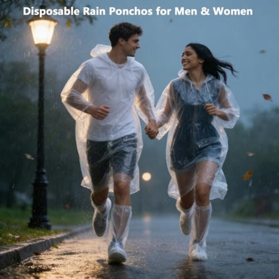 Disposable Rain Ponchos for Ad - Emergency Poncho Rain บทวิจารณ์และราคา