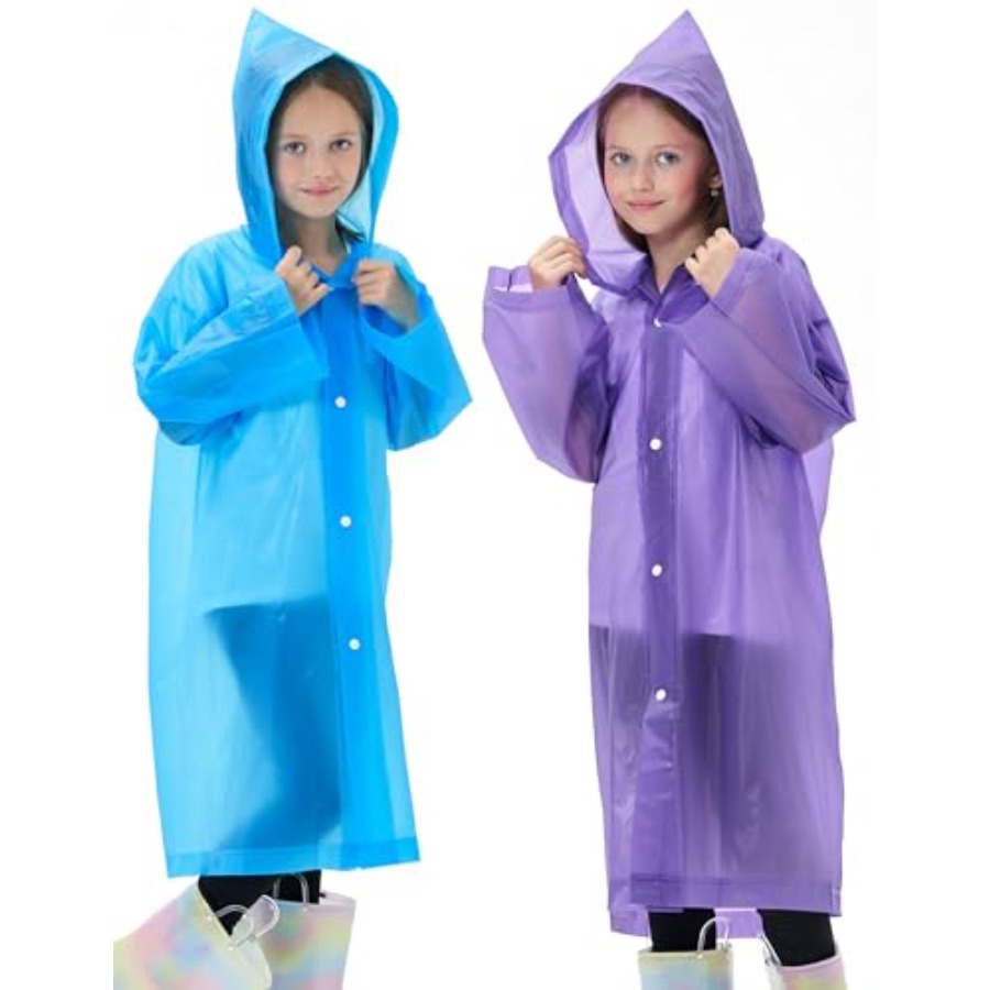 2 Pack Reusable Waterproof Rai - Emergency Poncho Rain บทวิจารณ์และราคา