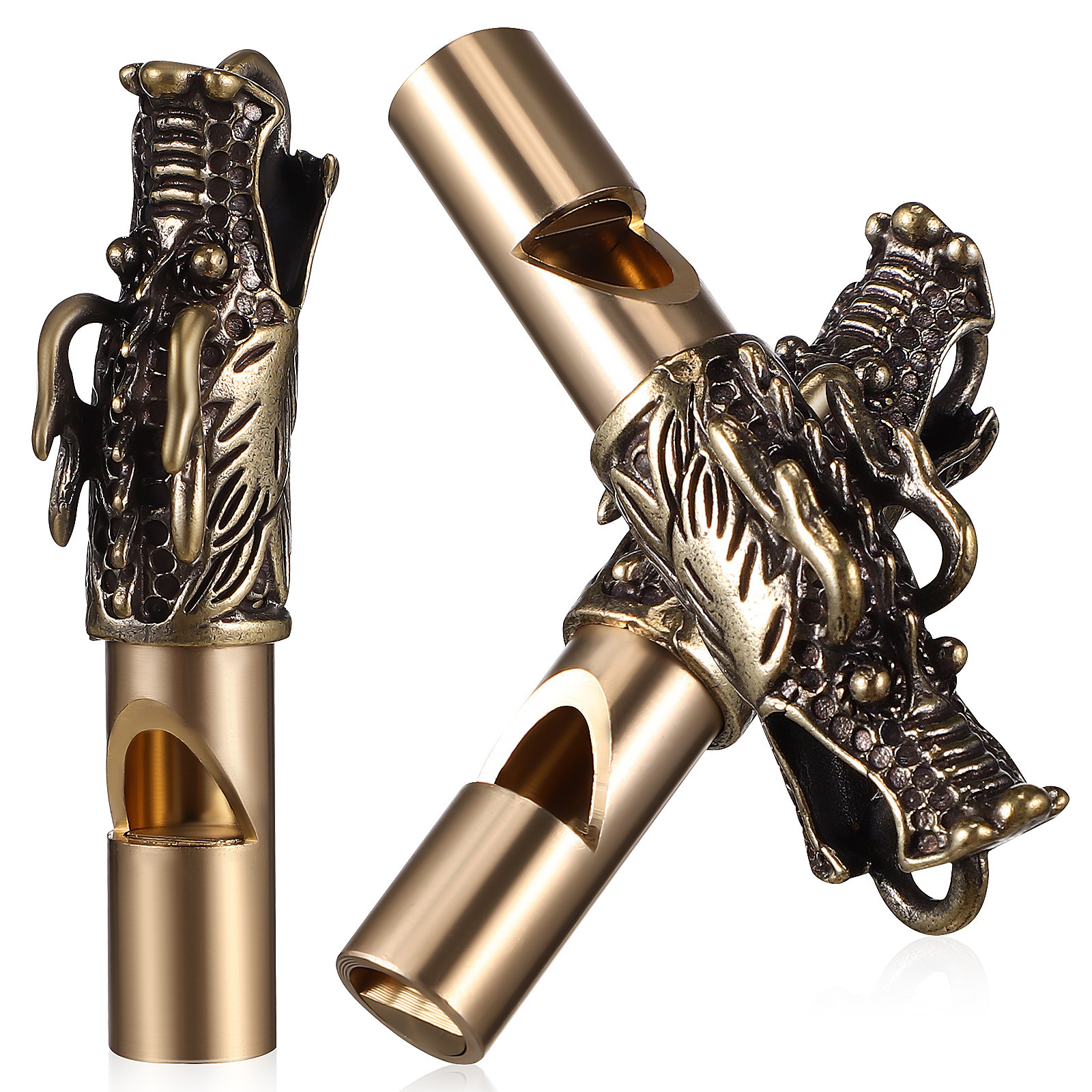 3Pcs Dragon Whistles Brass Ret - Emergency Whistle Loud บทวิจารณ์และราคา