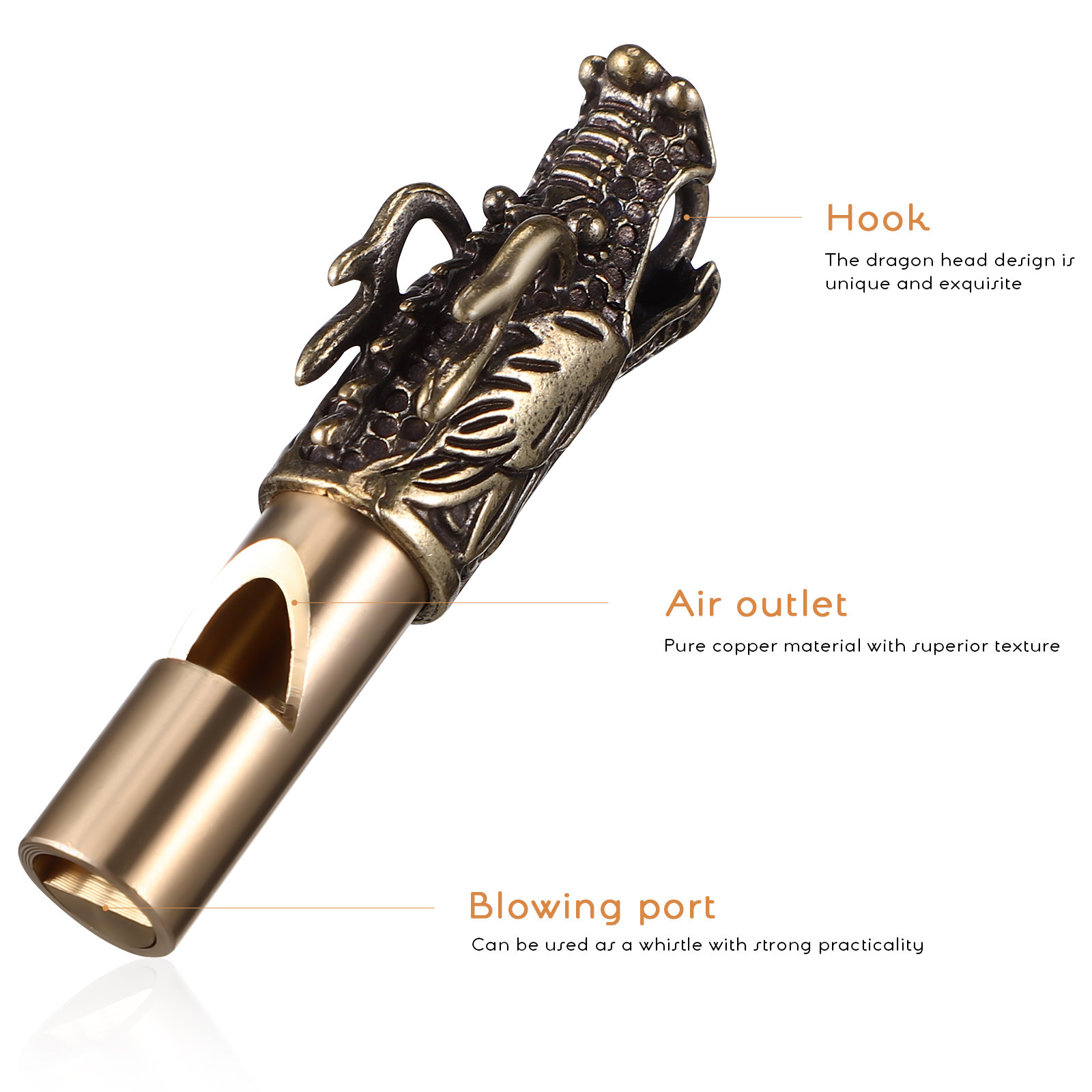 3Pcs Dragon Whistles Brass Ret - Emergency Whistle Loud บทวิจารณ์และราคา