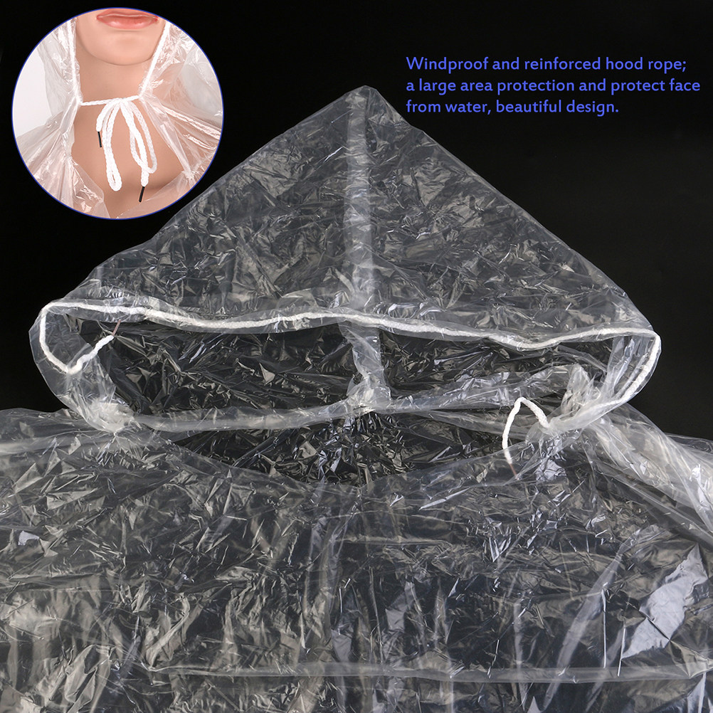 10Pcs Adult Disposable Raincoa - Emergency Poncho Rain บทวิจารณ์และราคา