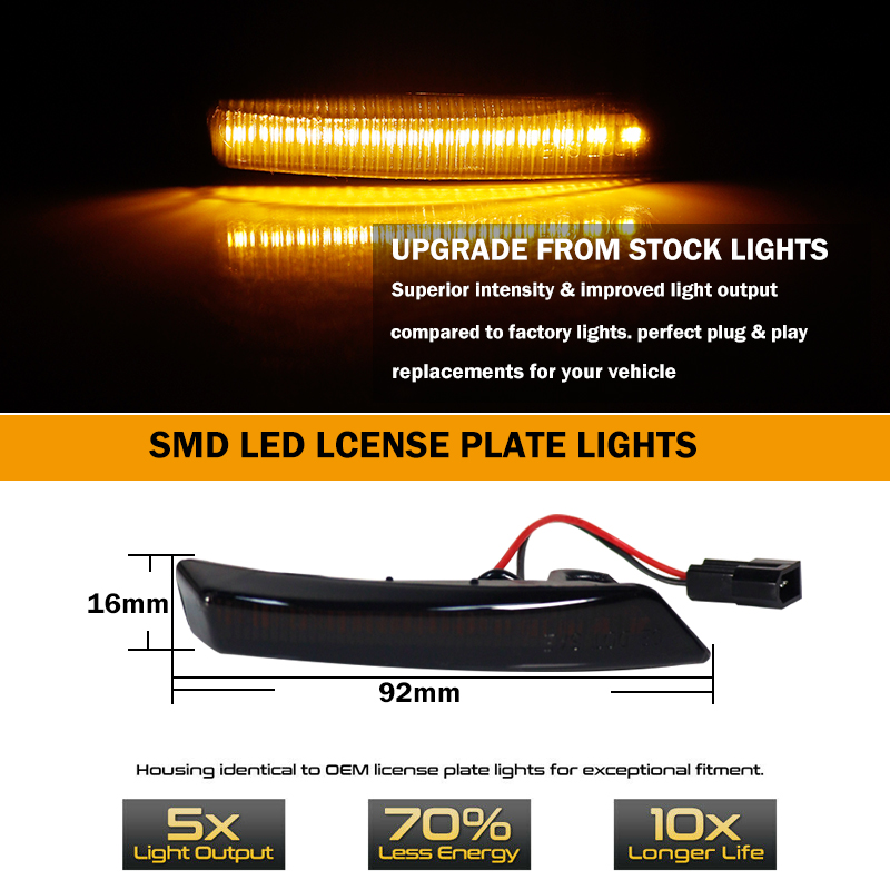 2x Dynamic Side Mirror Lamp Fo - Signal Panel Orange บทวิจารณ์และราคา