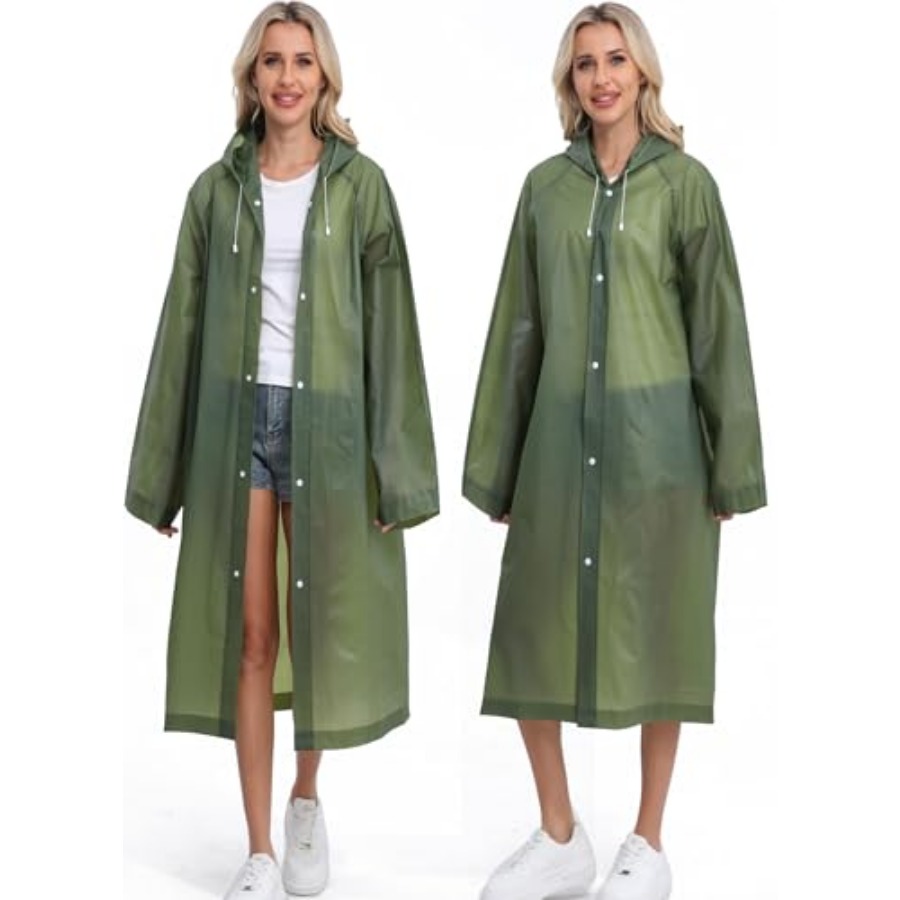 2-Pack Reusable Rain Ponchos f - Emergency Poncho Rain บทวิจารณ์และราคา